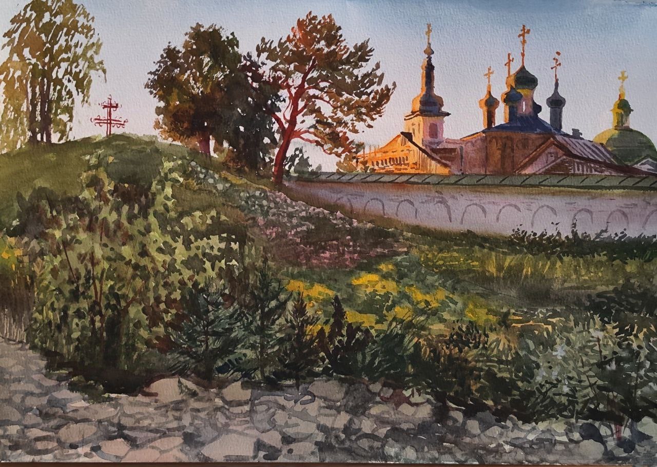 «Горицкий монастырь на закате». Ульяна Пестова.